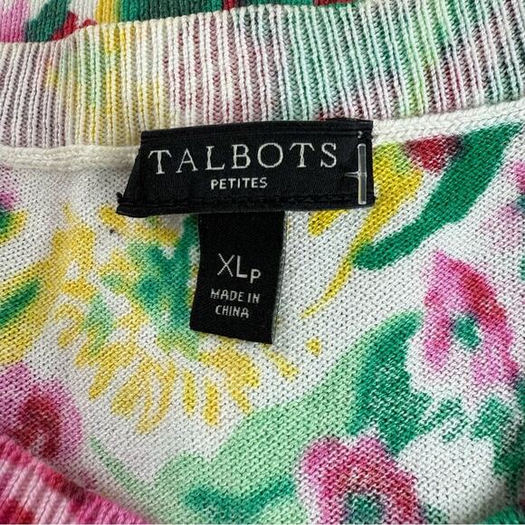 TALBOTS Charming Cardigan Button Front Spring Floral Multicolor Size XLP - Picture 11 of 13